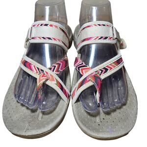 Skechers Sandals Womens 8 Reggae Zig Swag 48228 Flip Flops Thong Multicolor